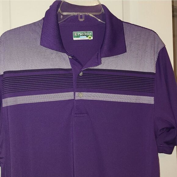 Pro Tour Purple Vintage Inspired Golf Polo Shirt - Picture 5 of 10